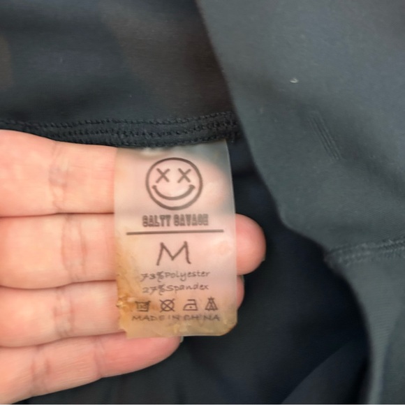 Salty Savage Women's Mid Rise biker training shorts black size: M - Picture 7 of 7